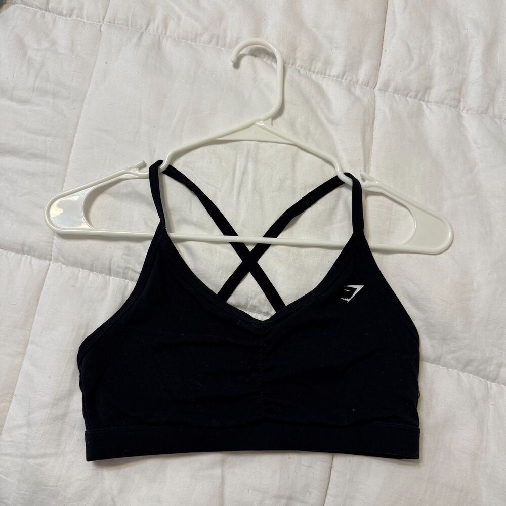 Small Gymshark Black Criss Cross Sports Bra Women’s Activewear